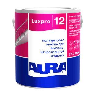 Полуматовая краска для высококачественной отделки "AURA LUXPRO 12" 2,5л, тонируется по ESKAROCOLOR
