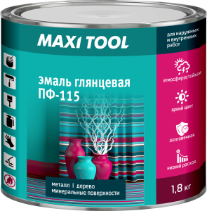 Белая Эмаль ПФ-115 1,8 кг Maxi Tool (6шт/300шт)
