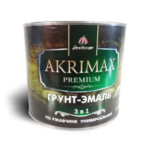 Грунт-эмаль 3в1 быстросохнущая мат."Akrimax-PREMIUM" серая 0,8 кг