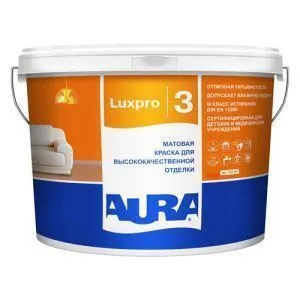 Краска в/д высокоукрывистая "AURA LUXPRO 3" 9л  (VELVET)